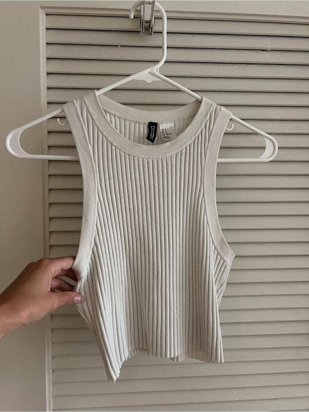 H&M Cream Ribbed Tank Top